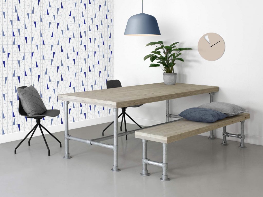 Steigerbuis tafel met steigerhouten tafelblad