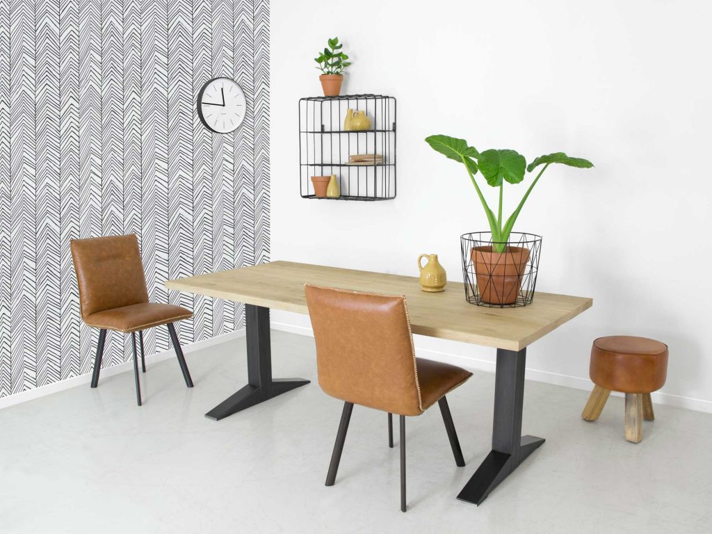Industriele eikenhouten eettafel TALLY
