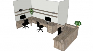 Kantoorinrichting bureau's en balie