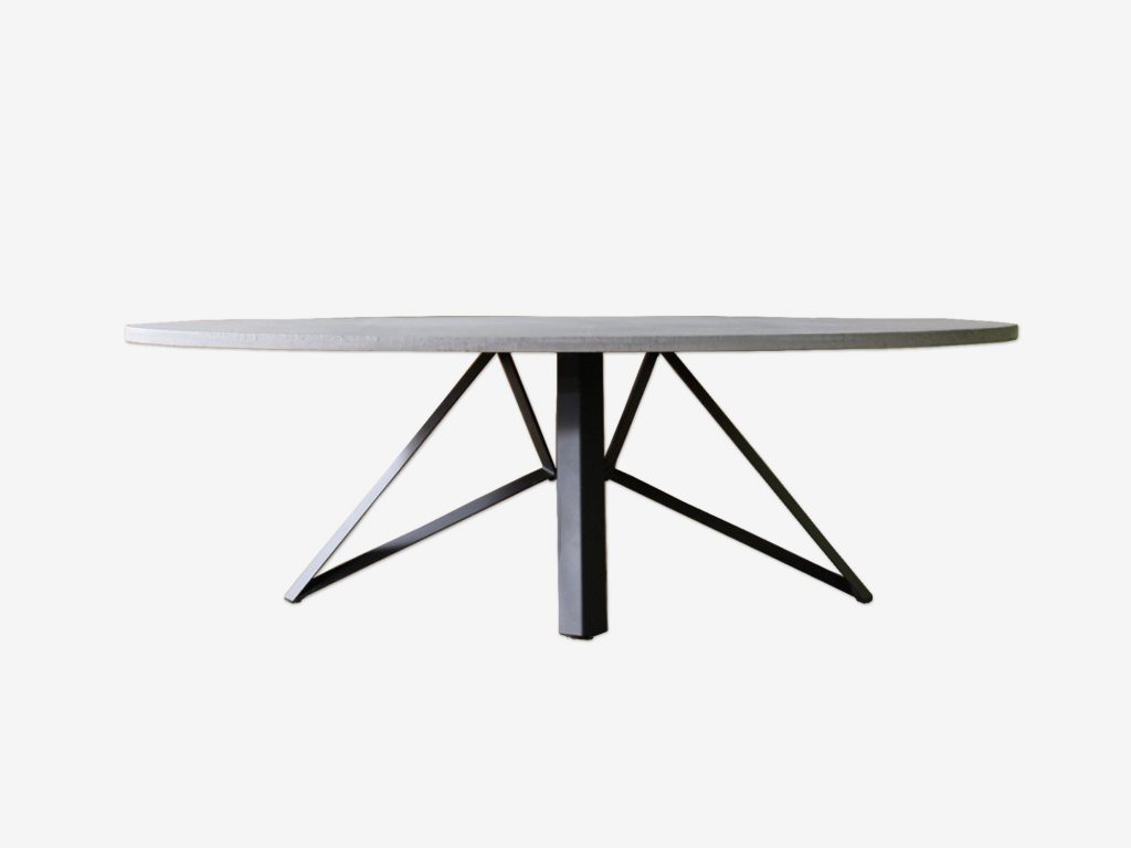 Ovale eettafel betonlook Mette