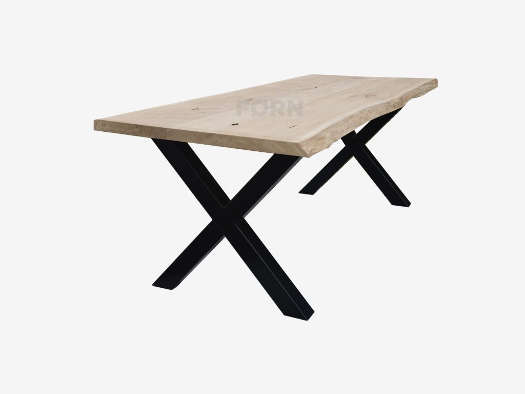 Boomstam tafel X poot Xander op maat gemaakt