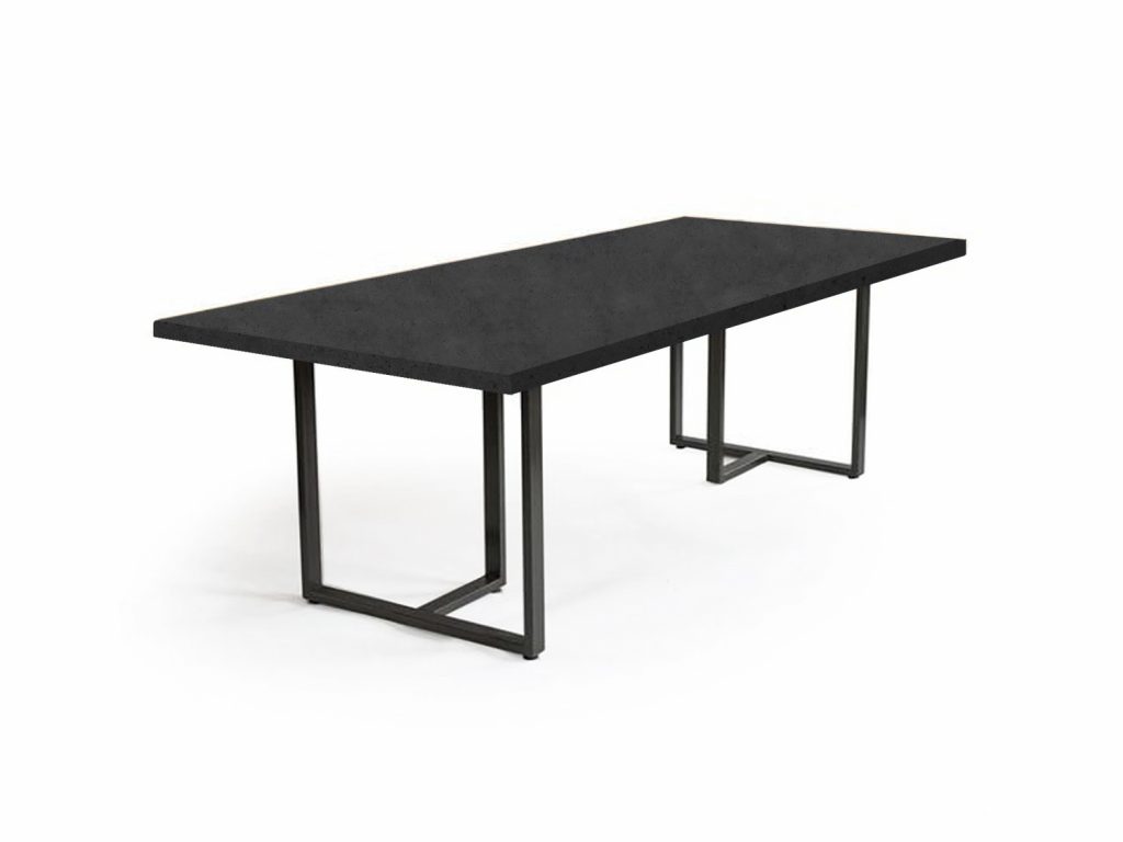 Betonnen tafel met industriele schragen Taeke