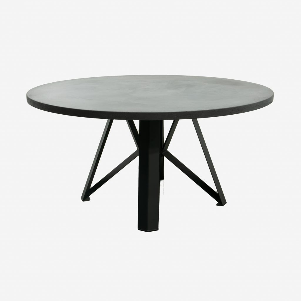 Ronde betonlook eettafel Basalt FØRN maatwerk betonlook meubelen